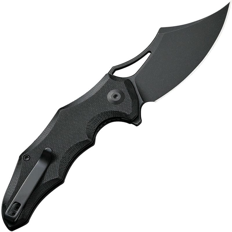 CIVIVI Chiro Pocket Knife - 3.1" 14C28N Black Stonewashed Milled Black G10 Handle