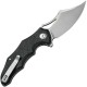 CIVIVI Chiro Pocket Knife - 3.1" 14C28N Satin Blade Milled Black G10 Handle