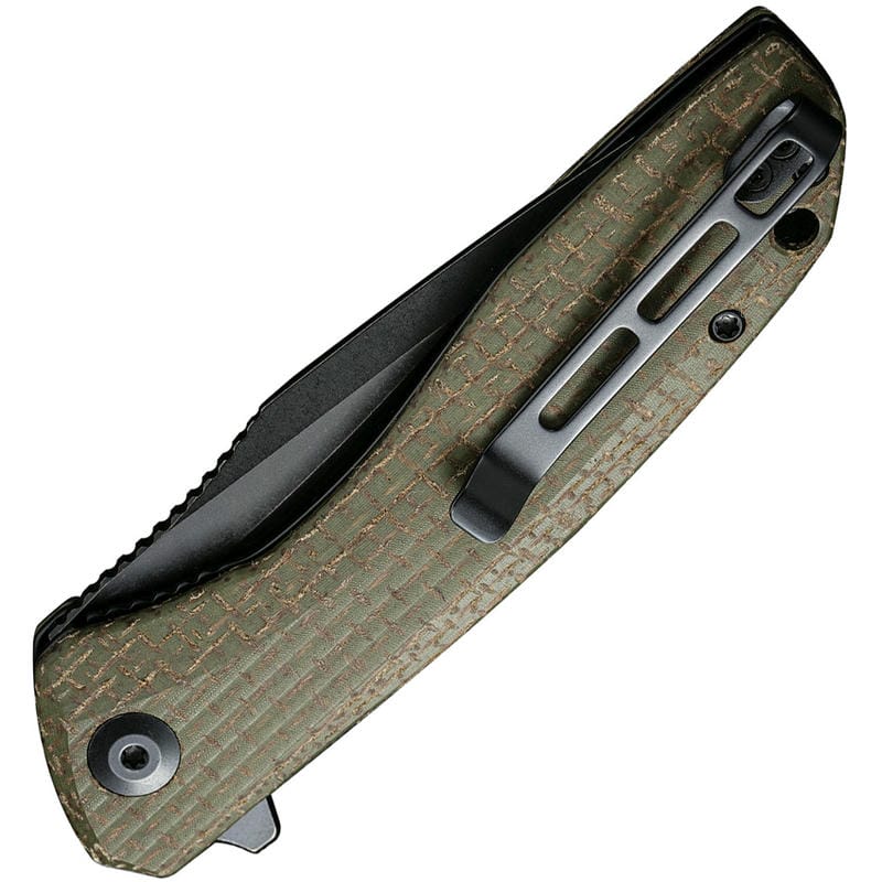 CIVIVI Knives C801K Baklash Pocket Knife Coarse Green Micarta Handle