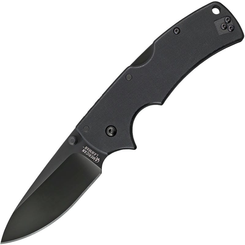 Cold Steel 58B American Lawman Folding Knife - 3.5" S35VN Black DLC Blade, Black G10 Handles