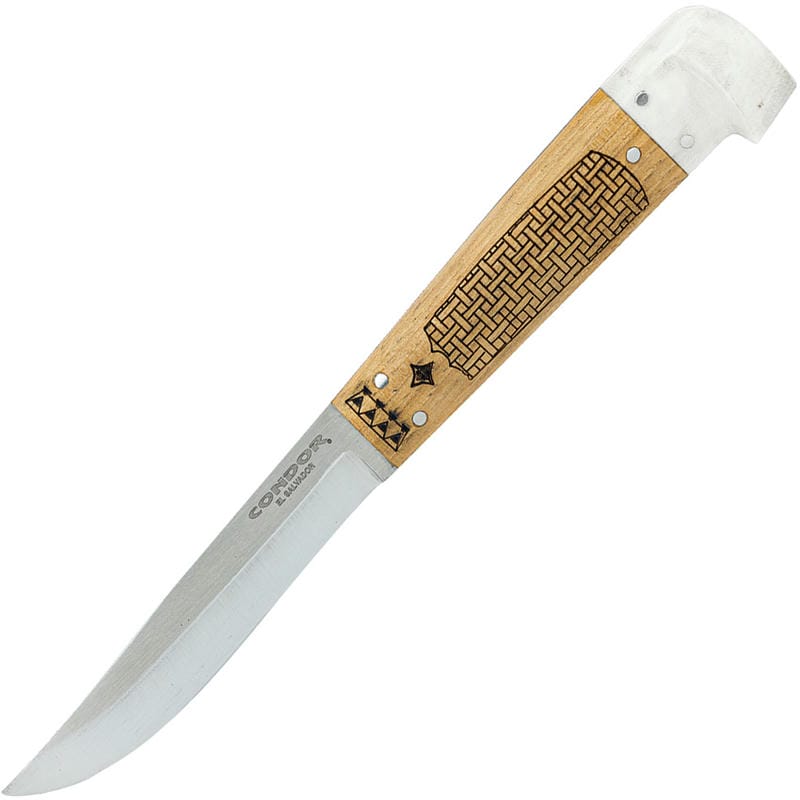 Condor Samicarta Fixed Blade Knife - 3.86" Blade American Hickory and White Micarta Handle