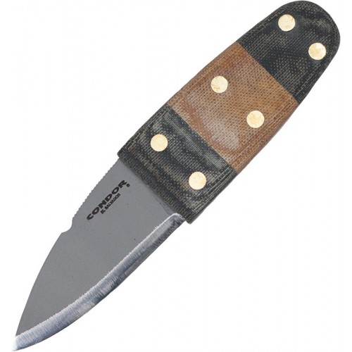 Condor Primitive Bush Dagger - 2.63" High Carbon Steel Blade Micarat Handle Leather Sheath