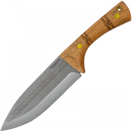 Condor Pictus Knife - 6.11" High Carbon Steel Blade American Hickory Handle Leather Sheath