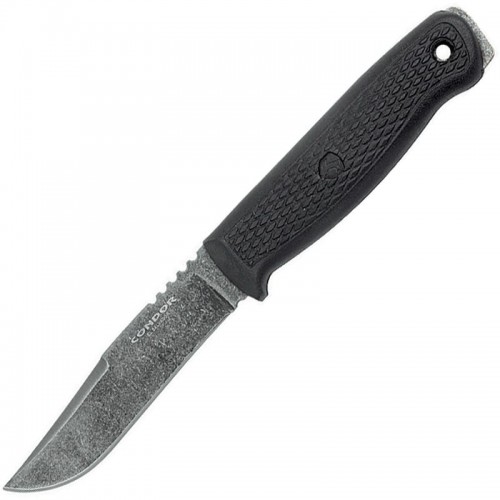Condor Bushglider Fixed Blade Knife - 4.2" Carbon Steel Blade Black Handle and Sheath