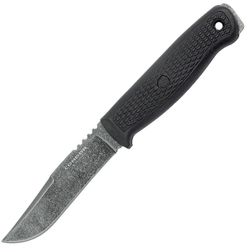Condor Bushglider Fixed Blade Knife - 4.2" Carbon Steel Blade Black Handle and Sheath