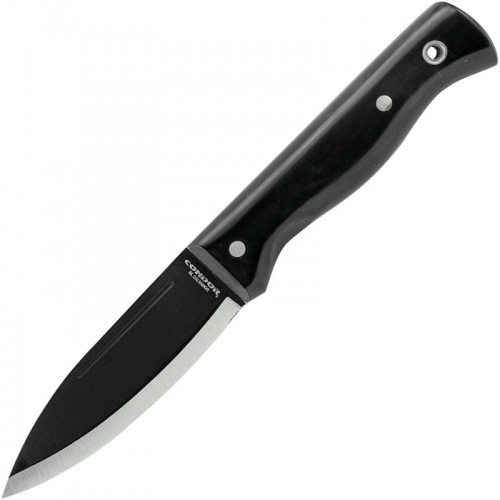 Condor Darklore Fixed Blade Knife - 4.3" Black Cerakote Blade Black Paper Micarta Handle