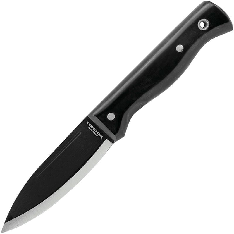 Condor Darklore Fixed Blade Knife - 4.3" Black Cerakote Blade Black Paper Micarta Handle