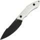 Tenable Knives Luccio Fixed Blade Knife - 3.81" 14C28N Black Stonewashed Harpoon Blade White G10 Handle