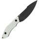 Tenable Knives Luccio Fixed Blade Knife - 3.81" 14C28N Black Stonewashed Harpoon Blade White G10 Handle