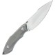 Tenable Knives Luccio Fixed Blade Knife - 3.81" 14C28N Stonewashed Harpoon Blade Grey G10 Handle