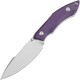 Tenable Knives Luccio Fixed Blade Knife - 3.81" 14C28N Stonewashed Harpoon Blade Purple G10 Handle