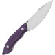 Tenable Knives Luccio Fixed Blade Knife - 3.81" 14C28N Stonewashed Harpoon Blade Purple G10 Handle