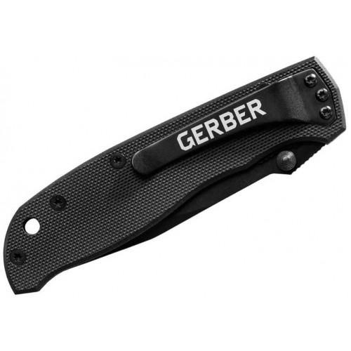 Gerber Air Ranger Folding Knife - 3.3" Black Plain Blade Black G10 Handle Liner Lock