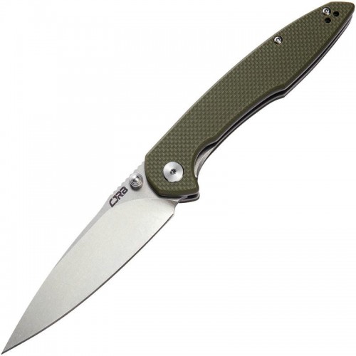 CJRB Centros Folding Knife - 3.54" D2 Stonewashed Blade OD Green G10 Handle