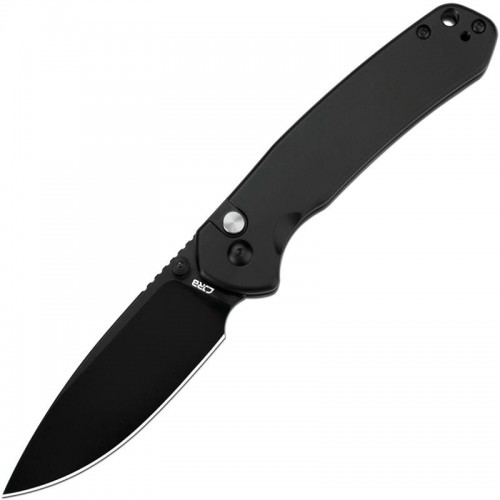 CJRB Pyrite Folding Knife - 3.1" AR-RPM9 Black DP Blade Black Stainless Steel Handle
