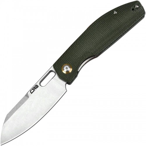 CJRB Ekko Liner Lock Knife - 3.2" AR-RPM9 Sheepsfoot Blade Green Micarta Handle