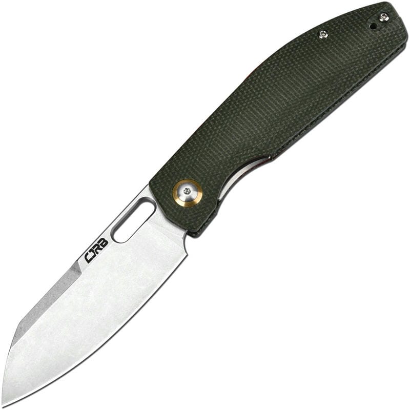 CJRB Ekko Liner Lock Knife - 3.2" AR-RPM9 Sheepsfoot Blade Green Micarta Handle