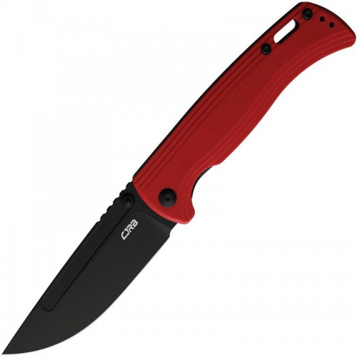 CJRB Resource Folding Knife - 4.18" AR-RPM9 Black PVD DP Blade Red G10 Handle