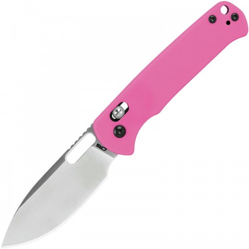 CJRB Hectare Crossbar Lock Folding Knife - 3.15" AR-RPM9 Blade Pink G10 Handle