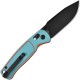 CJRB Shale Folding Knife - 3.15" AR-RPM9 Black PVD Blade Blue and Orange G10 Handle