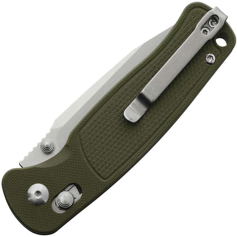 CJRB Shale Folding Knife - 3.15" AR-RPM9 Stonewashed Blade OD Green G10 Handle