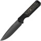 Kizer Militaw Fixed Blade Knife - 3.83" CPM-S35VN Black Blade Gold Fat Carbon