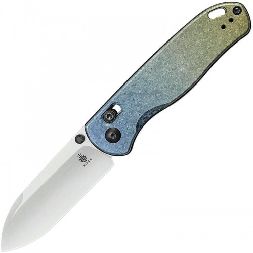 Kizer Drop Bear Folding Knife - 2.99" LC200N Stonewashed Blade Gradient Snowflake Titanium Handle