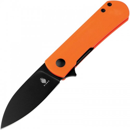 Kizer Yorkie Folding Knife - 2.5" Nitro-V Black Blade Orange G10 Handle