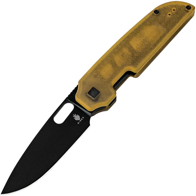 Kizer Varatas Folding Knife - 3.24" 154CM Black Blade PEI Handle