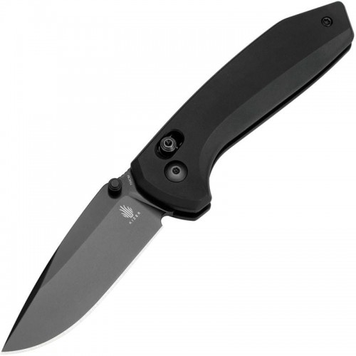 Kizer Vanguard Sub-3 OBK Clutch Lock Folding Knife - 2.95" 154CM Black Drop Point Blade Black Aluminum Handle