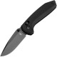 Kizer Vanguard Sub-3 OBK Clutch Lock Folding Knife - 2.95" 154CM Black Drop Point Blade Black Aluminum Handle