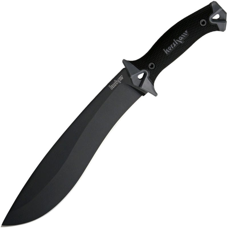 Kershaw 1077 Camp 10 Fixed 10" Carbon Steel Blade, Rubber Handles