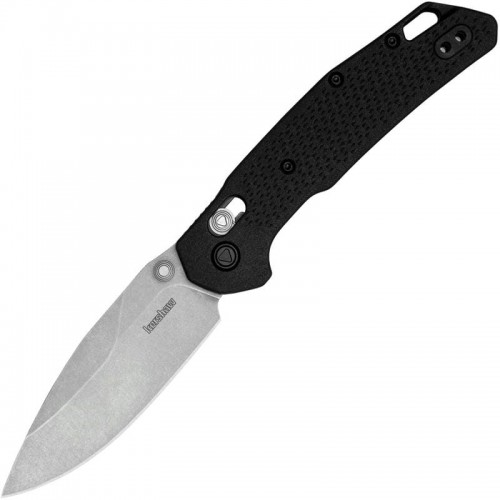 Kershaw Heist DuraLock Folding Knife - 3.2" D2 Stonewashed CP Blade Black Handle