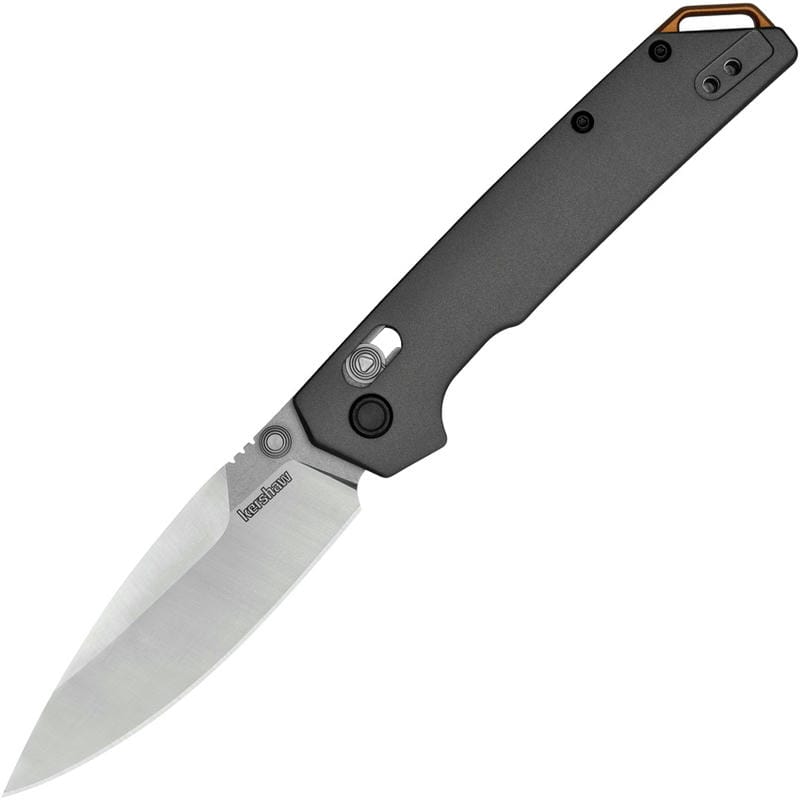 Kershaw Iridium DuraLock KVT Folding Knife - 3.4" D2 Two-Tone Spear Point Blade Gray Aluminum Handle