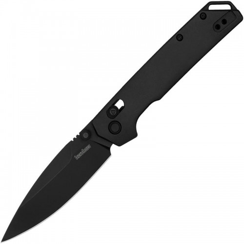 Kershaw Iridium DuraLock KVT Folding Knife - 3.4" D2 Two-Tone Spear Point Blade Black Aluminum Handle