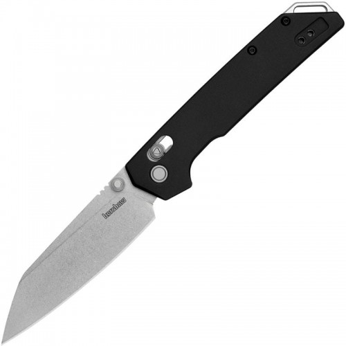 Kershaw Iridium DuraLock KVT Folding Knife - 3.4" D2 Reverse Tanto Blade Black Aluminum Handle