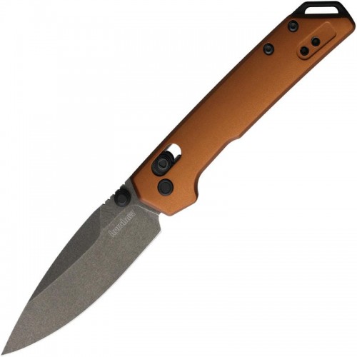 Kershaw Mini Iridium DuraLock KVT Folding Knife - 3" D2 Black Blade Bronze Aluminum Handle