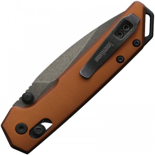 Kershaw Mini Iridium DuraLock KVT Folding Knife - 3" D2 Black Blade Bronze Aluminum Handle
