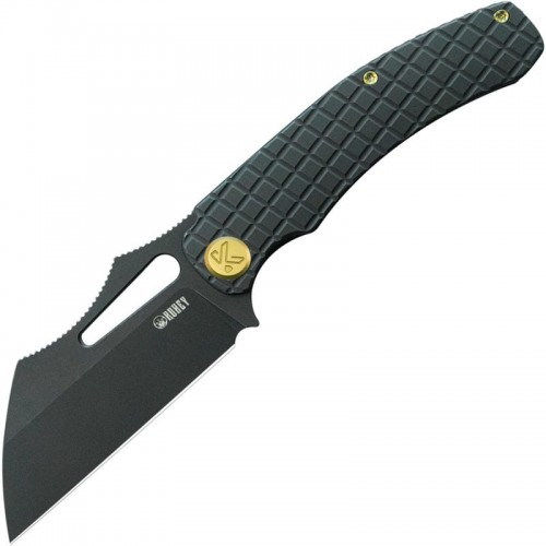 Kubey Sylow Folding Pocket Knife - 3.46" 14C28N Blade Black Titanium Handle