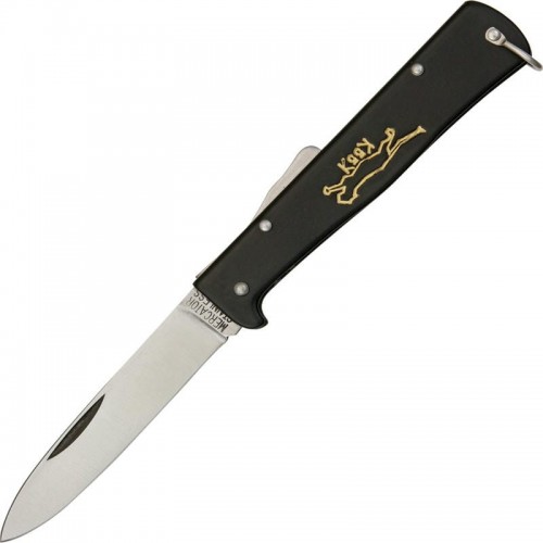 Otter Mercator Solingen K55 Black Cat Knife - 3.5" Stainless Steel Blade