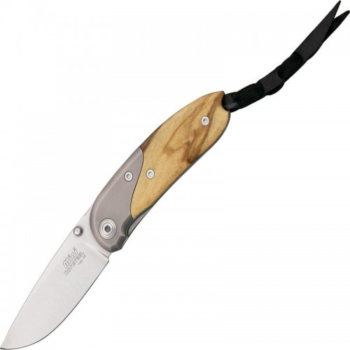 LionSteel 8200 UL Mini Folding Knife - 2.36" D2 Tool Steel Blade Olive Wood Handle