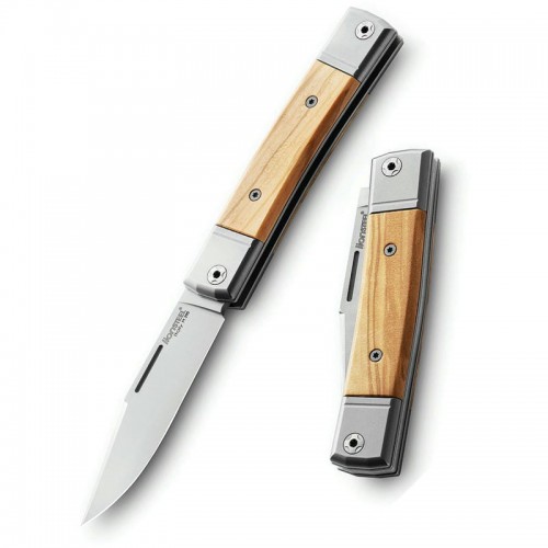 LionSteel bestMAN BM1 UK EDC Folding Knife - 2.8" M390 Blade Olive Wood Handle