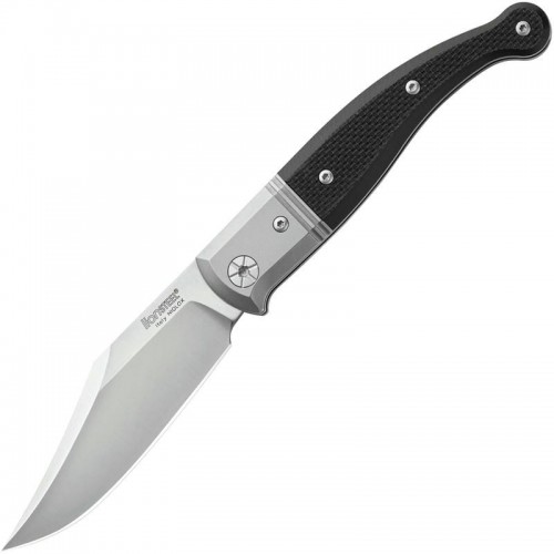 LionSteel Gitano GT01 GBK Folding Knife - 3.35" Niolox Blade Black G10 Handle