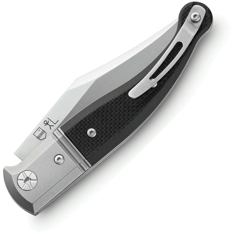 LionSteel Gitano GT01 GBK Folding Knife - 3.35" Blade Black G10 Handle