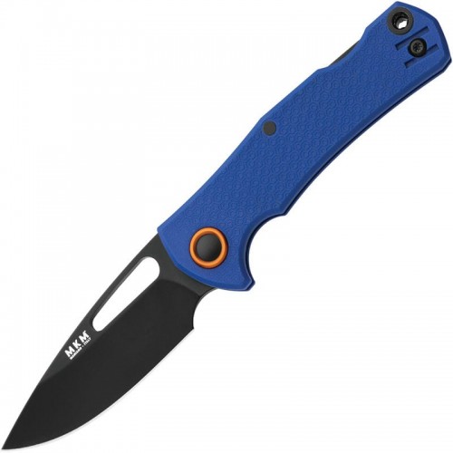 MKM Lov Folding Knife - 3" N690Co Black Drop Point Blade Blue Handle