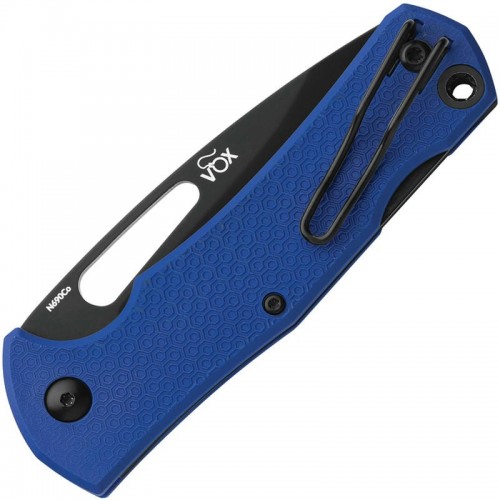 MKM Lov Folding Knife - 3" N690Co Black Drop Point Blade Blue Handle