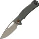 MKM Lov Lockback Folding Knife - 3" N690Co Tan Drop Point Blade, Green FRN Handle