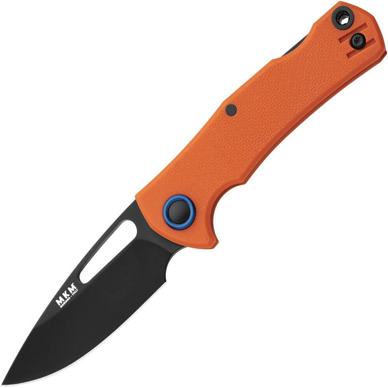MKM Lov Lockback Folding Knife - 3" N690Co Black Drop Point Blade, Orange FRN Handle