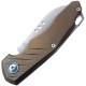 MKM Knives Root UK EDC Folding Knife - 2.8" M390 Satin Sheepsfoot Blade Bronze Titanium Handle