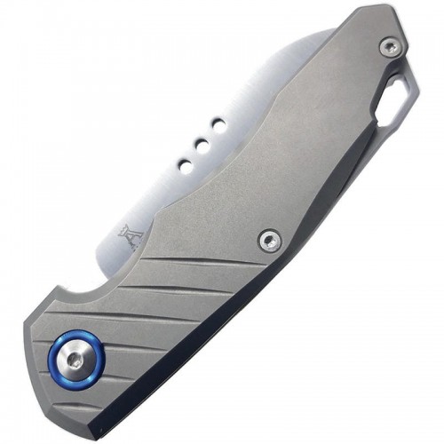 MKM Knives Root UK EDC Folding Knife - 2.8" M390 Satin Sheepsfoot Blade Titanium Handle
